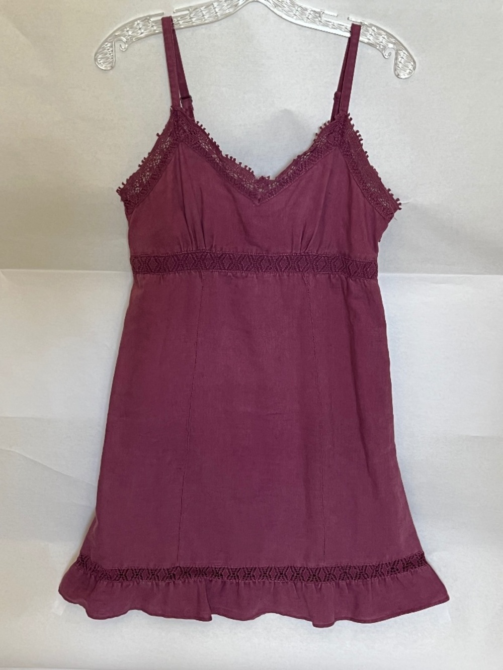 Converse Lace Trim Plum Sundress